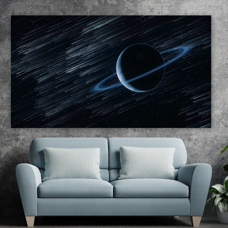Πίνακας σε καμβά Πλανήτης και Βροχή Αστεροειδών
